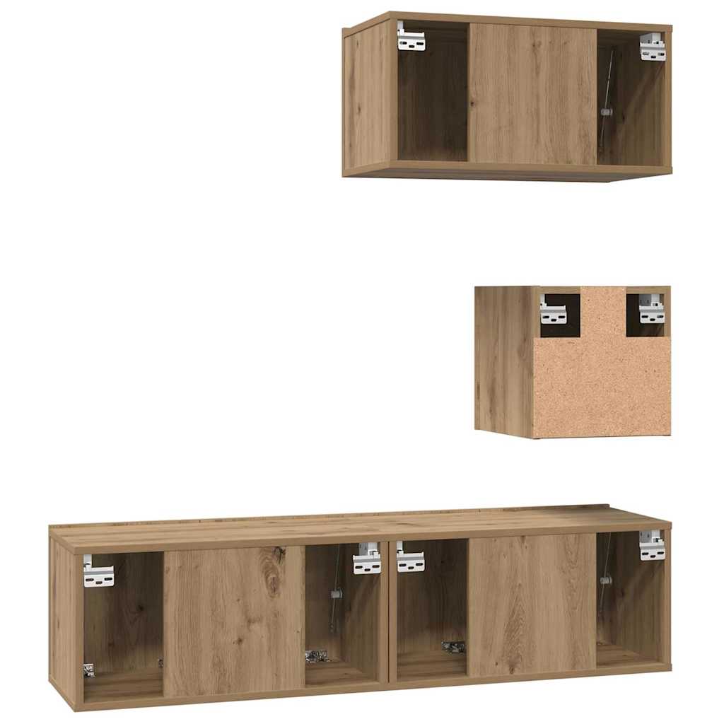 vidaXL Ensemble de meubles TV muraux 4 pcs Chêne Artisan Bois d'ingénierie