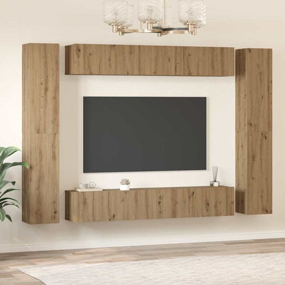vidaXL Meuble TV mural 10 pcs Chêne Artisanal Bois d'ingénierie