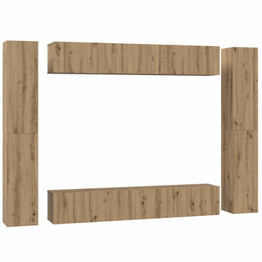 vidaXL Meuble TV mural 10 pcs Chêne Artisanal Bois d'ingénierie