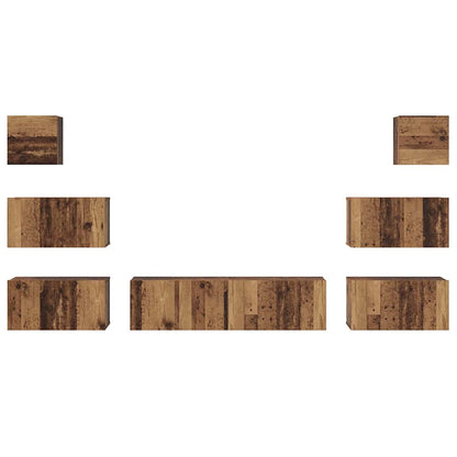 vidaXL Meuble TV mural 8 pcs bois d'ingénierie bois de récupération