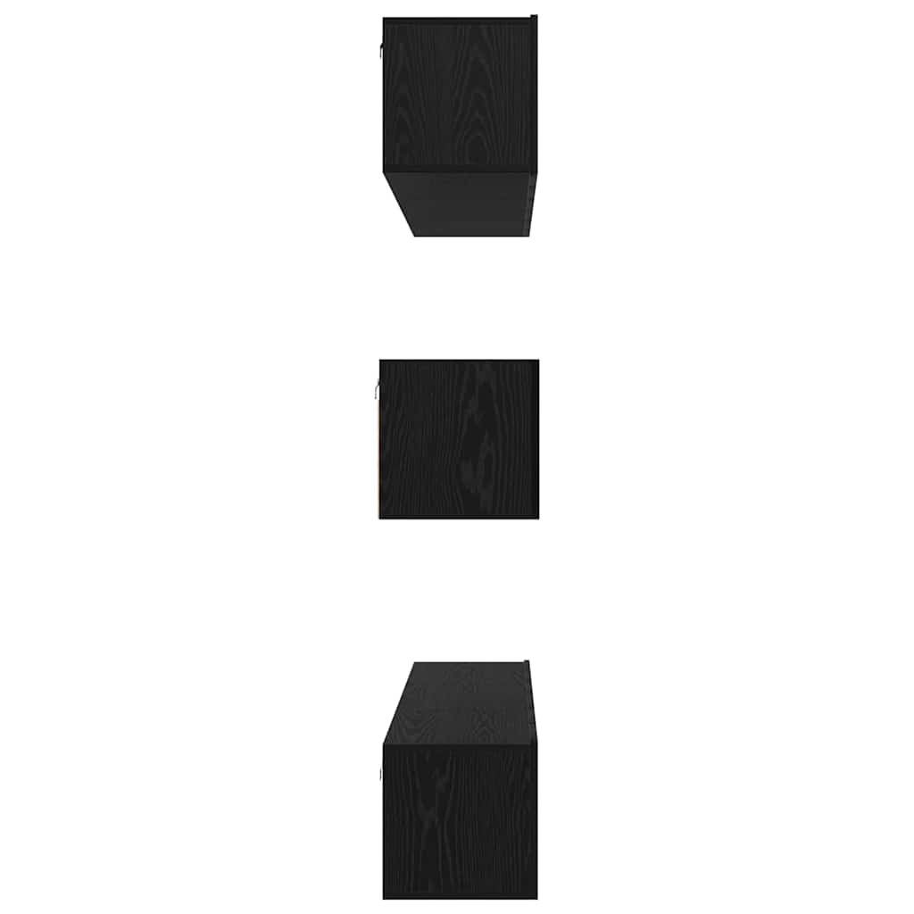 vidaXL TV-Schrankset 8 pcs Schwarz Eichen-Optik Holzwerkstoff