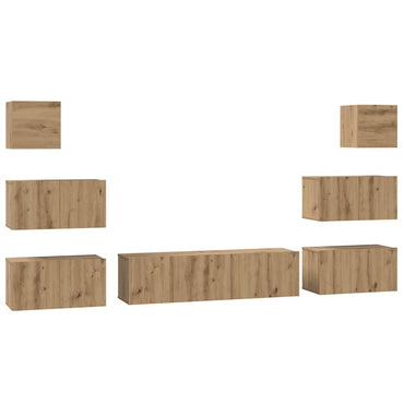 vidaXL Meuble TV mural 8 pcs Chêne Artisan Bois d'ingénierie