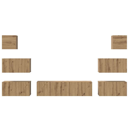 vidaXL Meuble TV mural 8 pcs Chêne Artisan Bois d'ingénierie