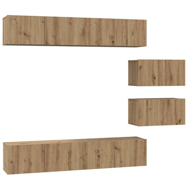 vidaXL Meuble TV mural 6 pcs Chêne Artisan en bois d'ingénierie