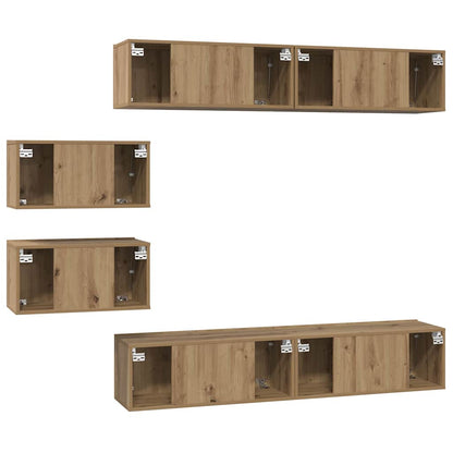 vidaXL Meuble TV mural 6 pcs Chêne Artisan en bois d'ingénierie