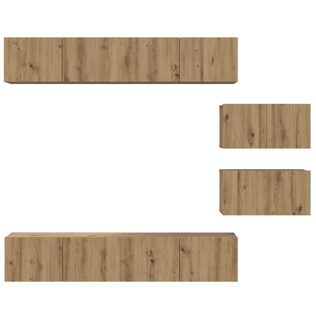 vidaXL Meuble TV mural 6 pcs Chêne Artisan en bois d'ingénierie