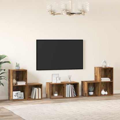 vidaXL TV-Schrankset Wandmontiert 6 pcs Altholz Holzwerkstoff