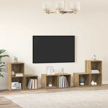 vidaXL TV-Schrankset Wandmontiert 6 pcs Artisan-Eiche Holzwerkstoff