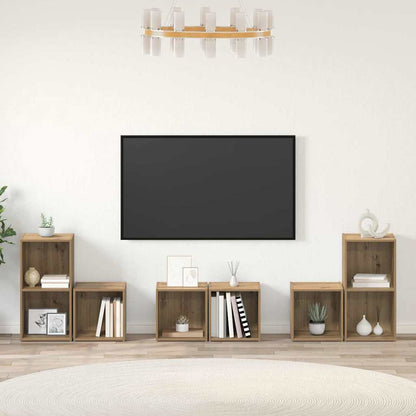 vidaXL TV-Schrankset Wandmontiert 6 pcs Artisan-Eiche Holzwerkstoff