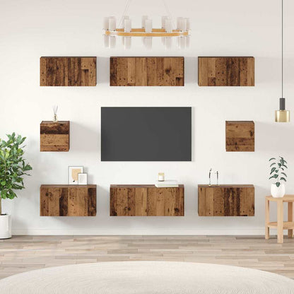vidaXL Meuble TV mural 8 pcs bois de récupération bois d'ingénierie