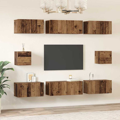 vidaXL Meuble TV mural 8 pcs bois de récupération bois d'ingénierie