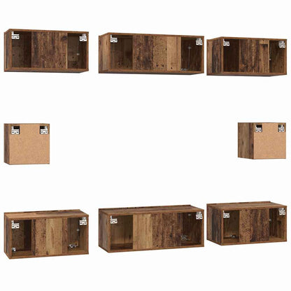 vidaXL Meuble TV mural 8 pcs bois de récupération bois d'ingénierie