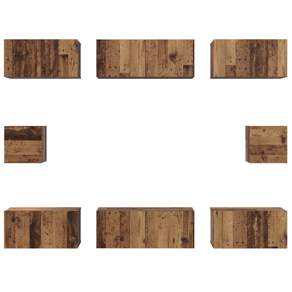 vidaXL Meuble TV mural 8 pcs bois de récupération bois d'ingénierie