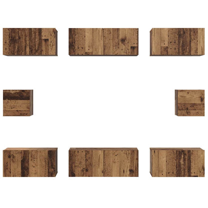 vidaXL Meuble TV mural 8 pcs bois de récupération bois d'ingénierie