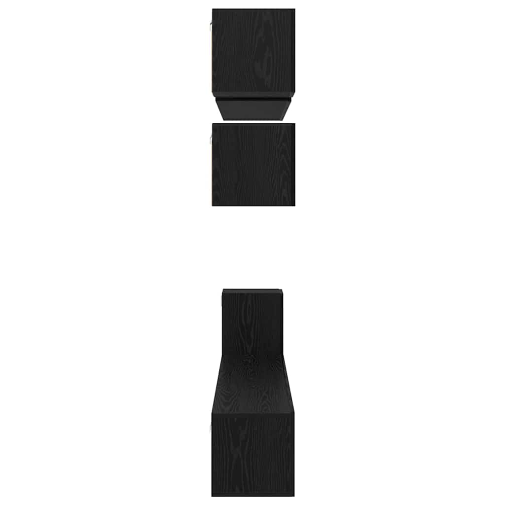 vidaXL TV-Schrankset 8 pcs Schwarz Eichen-Optik Holzwerkstoff