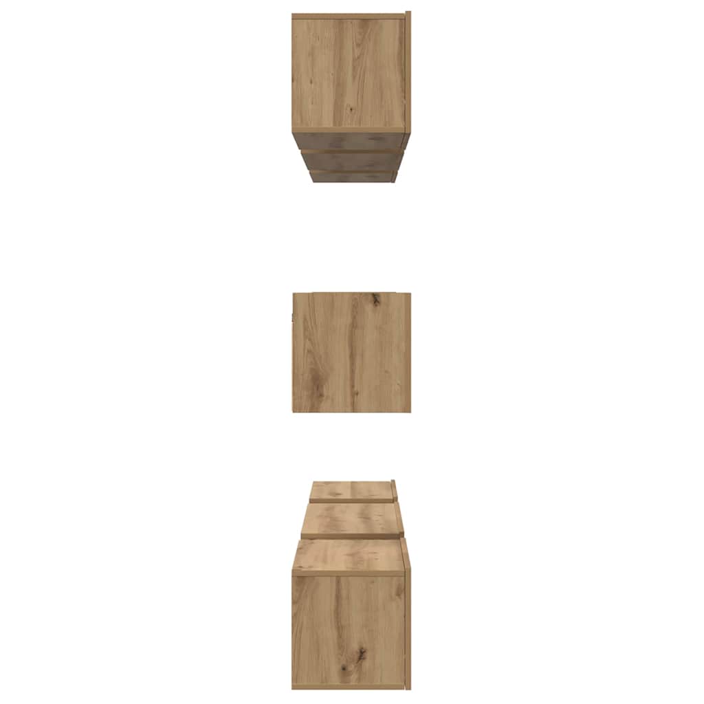 vidaXL Meuble TV mural 8 pcs Chêne artisan HDF