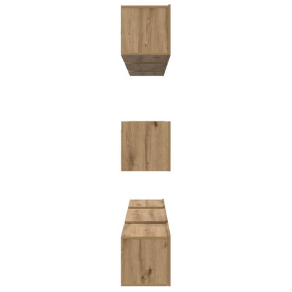 vidaXL Meuble TV mural 8 pcs Chêne artisan HDF