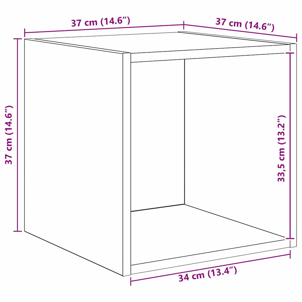 vidaXL TV-Schrank Set Wandmontiert 2 pcs Artisan-Eiche Holzwerkstoff