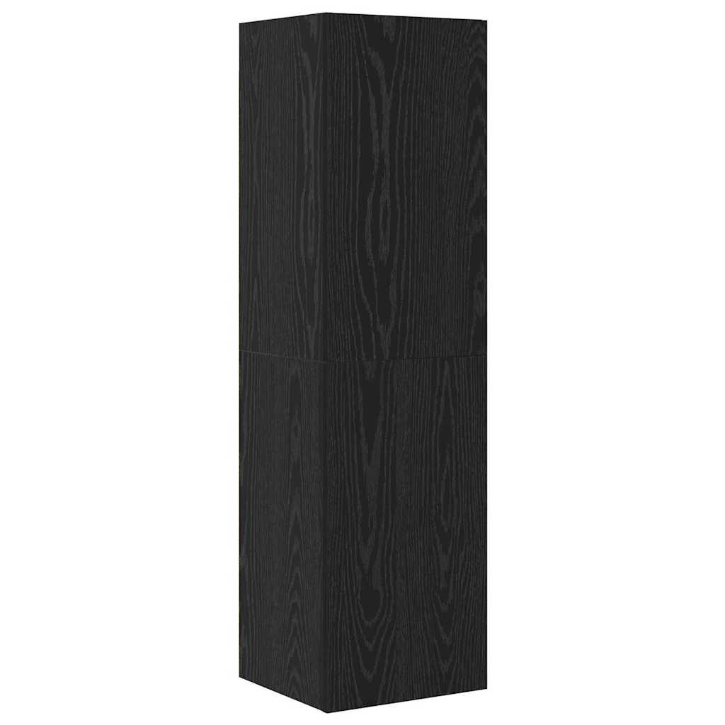 vidaXL Wand-TV-Schrank 4 pcs Schwarz Eichen-Optik Holzwerkstoff