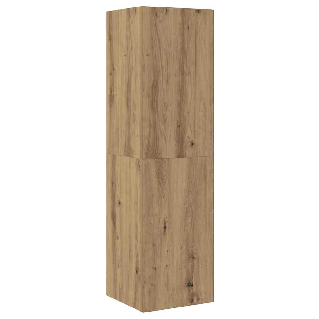 vidaXL Meuble TV mural fixé au mur 4 pcs Chêne artisanale Bois d'ingénierie