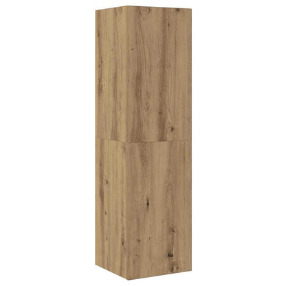 vidaXL Meuble TV mural fixé au mur 4 pcs Chêne artisanale Bois d'ingénierie