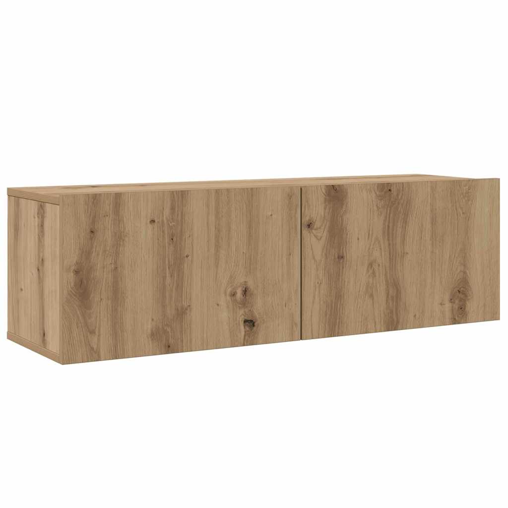 vidaXL Meuble TV mural fixé au mur 4 pcs Chêne artisanale Bois d'ingénierie