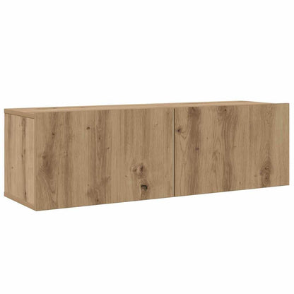 vidaXL Meuble TV mural fixé au mur 4 pcs Chêne artisanale Bois d'ingénierie