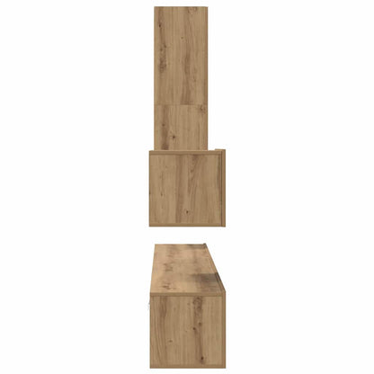vidaXL Meuble TV mural fixé au mur 4 pcs Chêne artisanale Bois d'ingénierie
