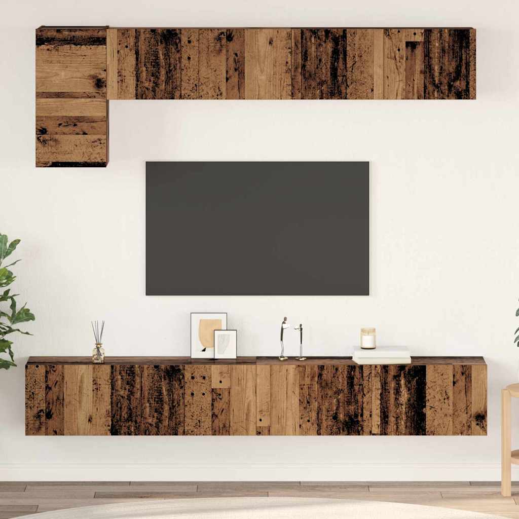 vidaXL Ensemble de meubles TV muraux 5 pcs Bois recyclé d'ingénierie