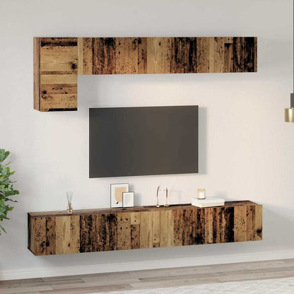 vidaXL Ensemble de meubles TV muraux 5 pcs Bois recyclé d'ingénierie