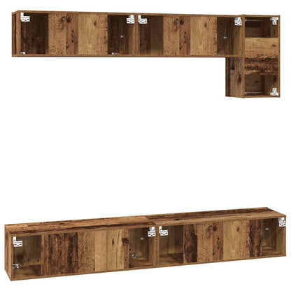 vidaXL Ensemble de meubles TV muraux 5 pcs Bois recyclé d'ingénierie