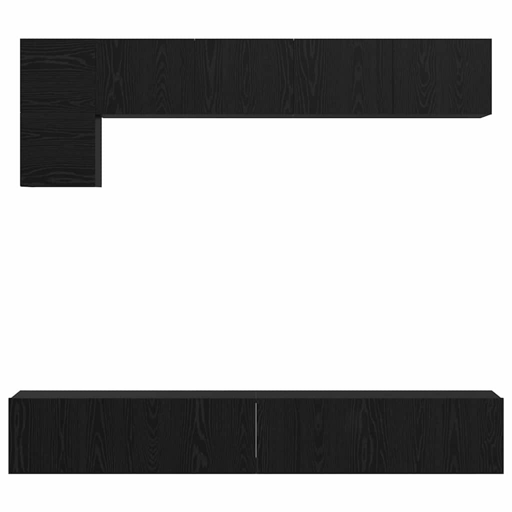 vidaXL TV-Schrankset 5 pcs Schwarz Eichen-Optik Holzwerkstoff