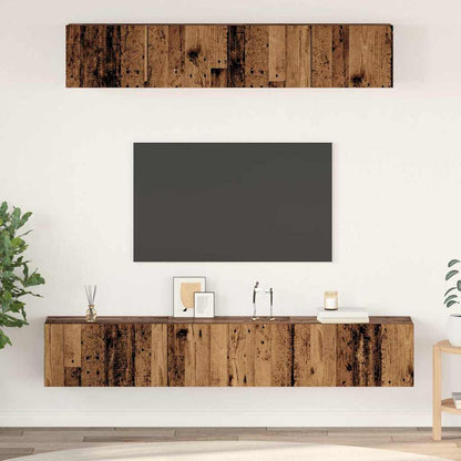 vidaXL Meuble TV mural 5 pcs bois de récupération aggloméré