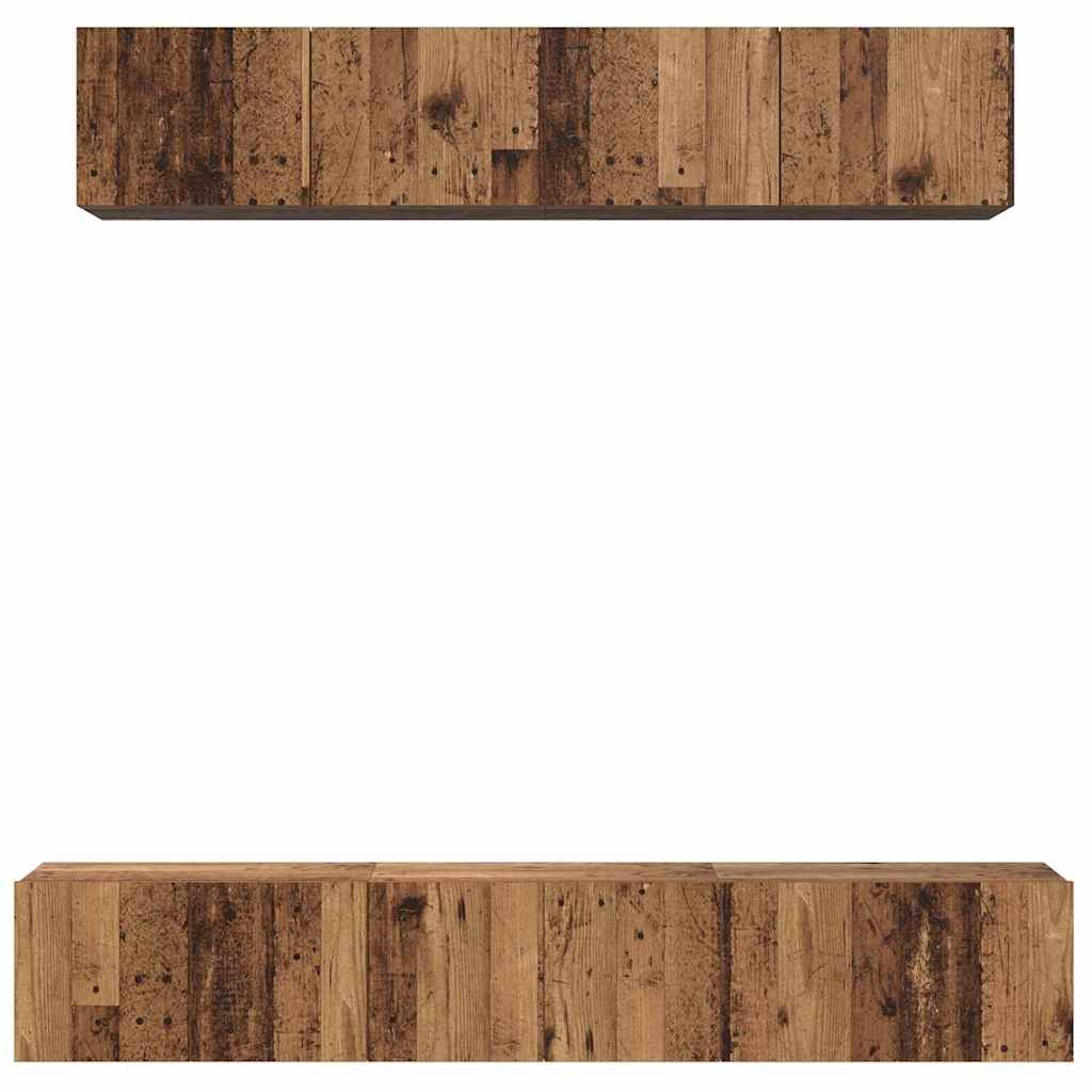 vidaXL Meuble TV mural 5 pcs bois de récupération aggloméré
