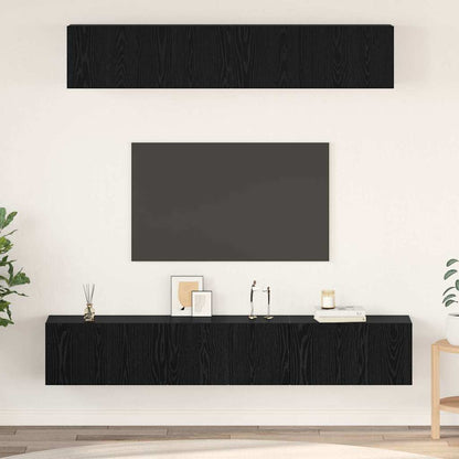 vidaXL TV-Schrankset 5 pcs Schwarz Eichen-Optik Holzwerkstoff