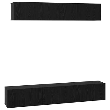 vidaXL TV-Schrankset 5 pcs Schwarz Eichen-Optik Holzwerkstoff