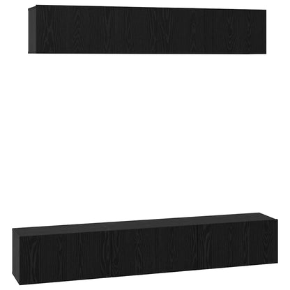 vidaXL TV-Schrankset 5 pcs Schwarz Eichen-Optik Holzwerkstoff