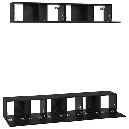 vidaXL TV-Schrankset 5 pcs Schwarz Eichen-Optik Holzwerkstoff