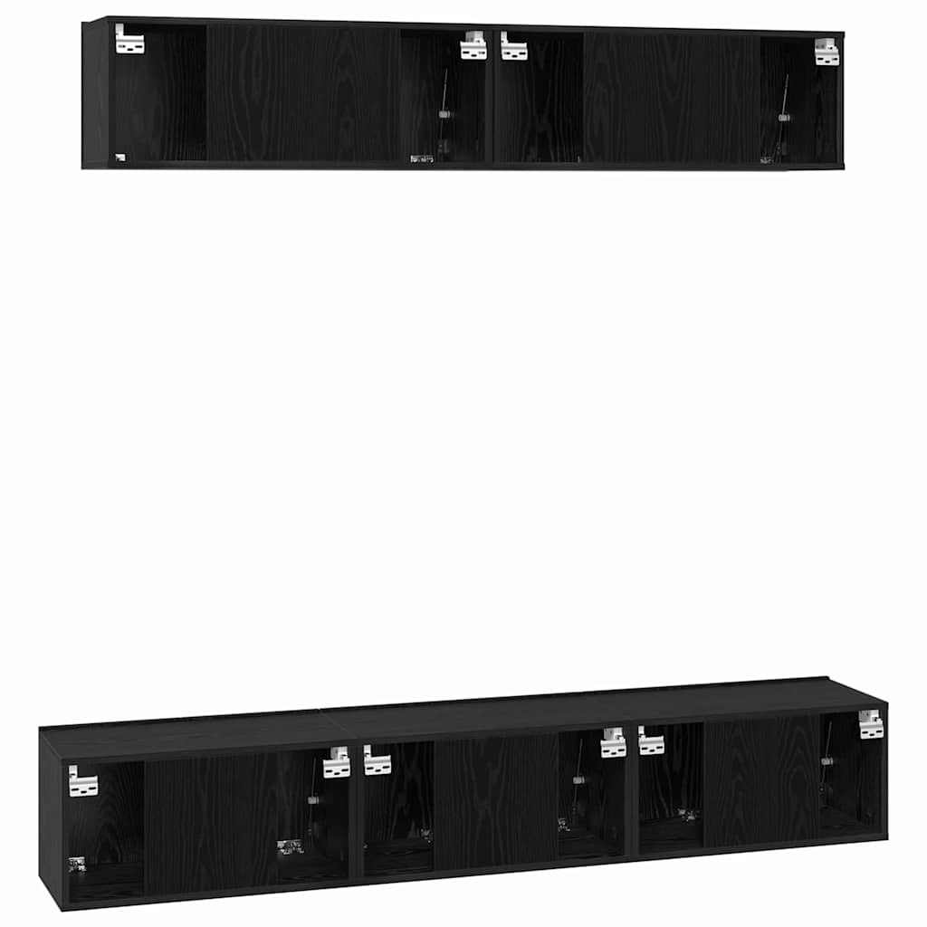 vidaXL TV-Schrankset 5 pcs Schwarz Eichen-Optik Holzwerkstoff