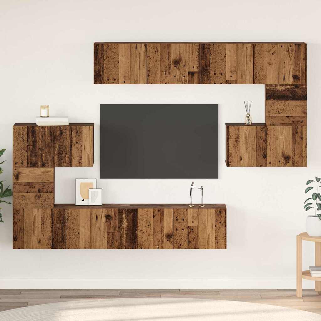 vidaXL Ensemble de meubles TV muraux 8 pcs Aggloméré en bois de récupération