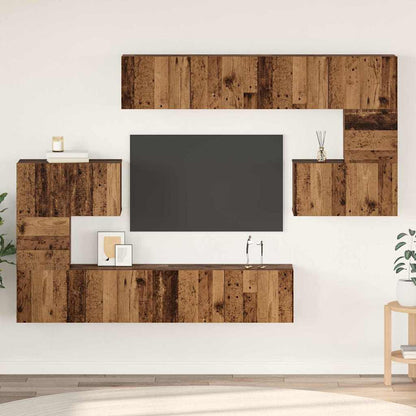 vidaXL Ensemble de meubles TV muraux 8 pcs Aggloméré en bois de récupération