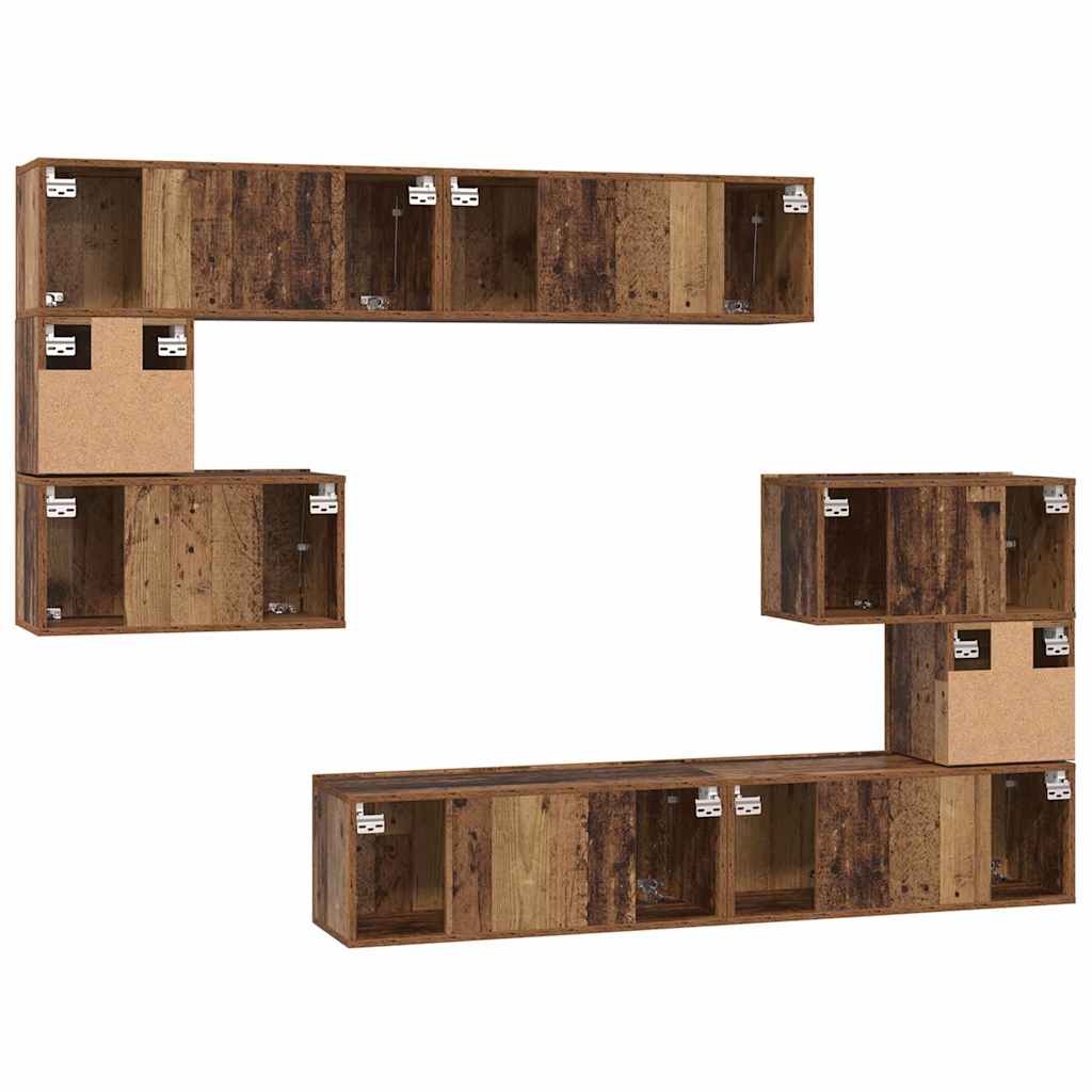 vidaXL Ensemble de meubles TV muraux 8 pcs Aggloméré en bois de récupération