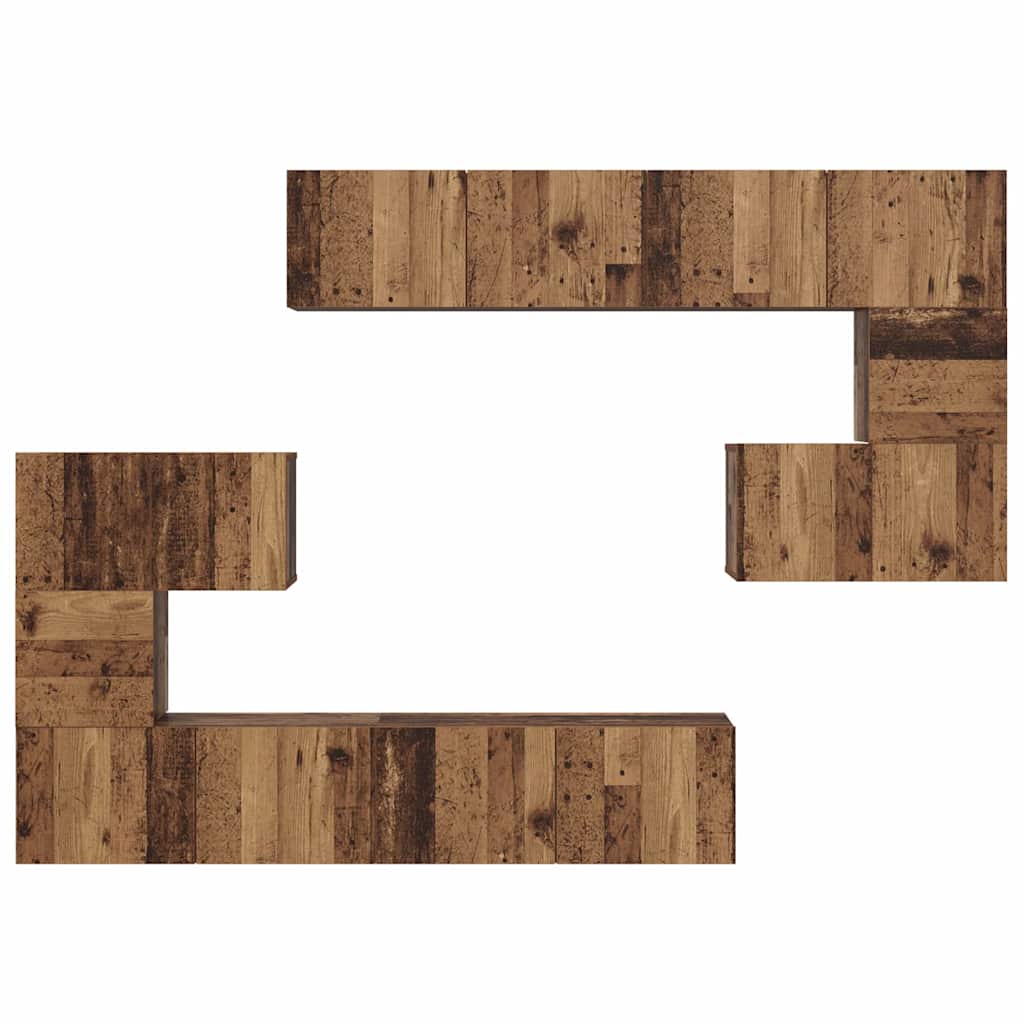 vidaXL Ensemble de meubles TV muraux 8 pcs Aggloméré en bois de récupération