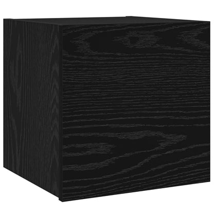 vidaXL TV-Schrankset 8 pcs Schwarz Eichen-Optik Holzwerkstoff