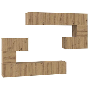 vidaXL Meuble TV mural 8 pcs Chêne Artisan panneaux agglomérés