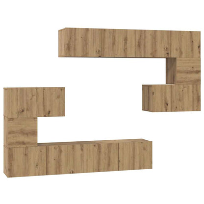 vidaXL Meuble TV mural 8 pcs Chêne Artisan panneaux agglomérés