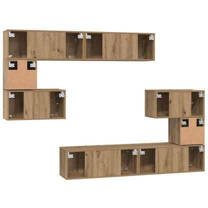 vidaXL Meuble TV mural 8 pcs Chêne Artisan panneaux agglomérés