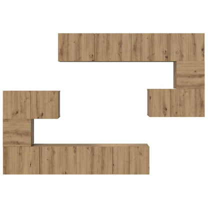 vidaXL Meuble TV mural 8 pcs Chêne Artisan panneaux agglomérés