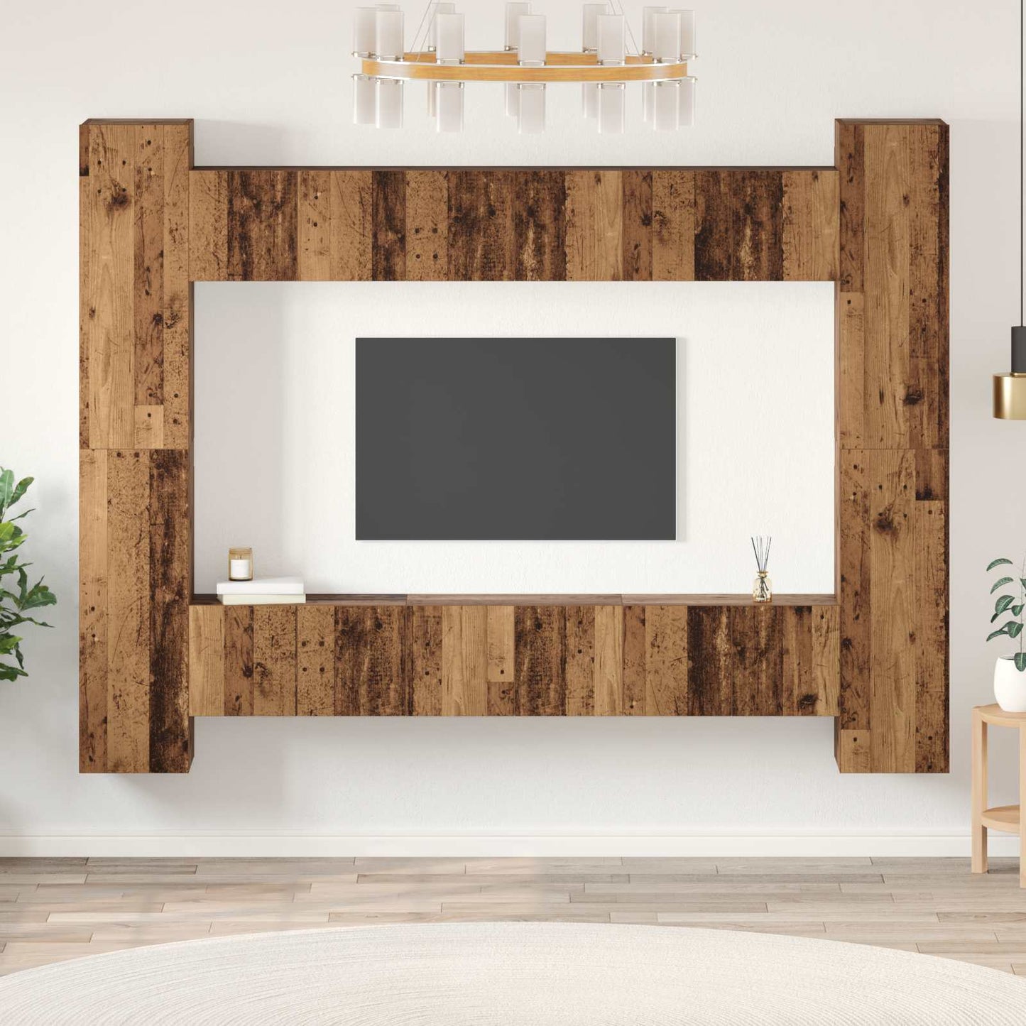 vidaXL Ensemble meuble TV 10 pcs Bois recyclé 30,5 x 30 x 90 cm Matériau à base de bois
