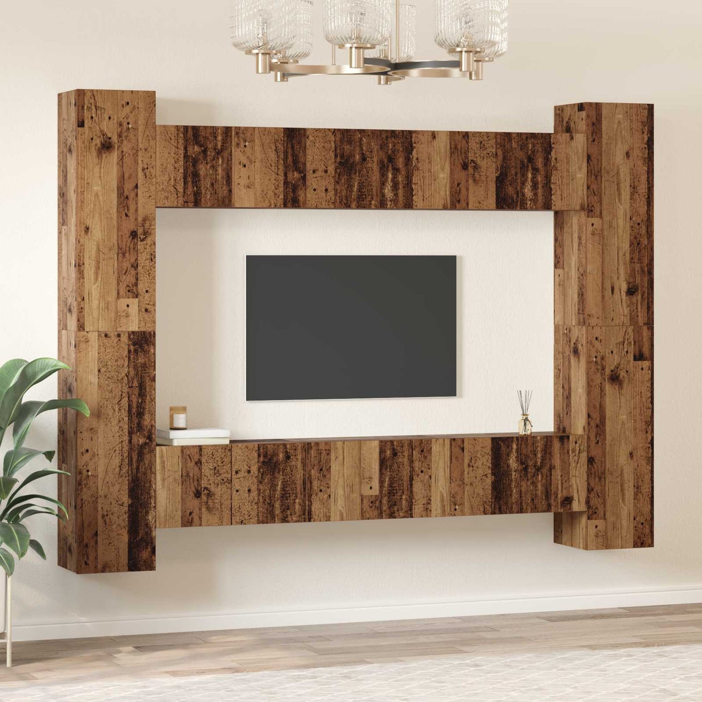 vidaXL Ensemble meuble TV 10 pcs Bois recyclé 30,5 x 30 x 90 cm Matériau à base de bois